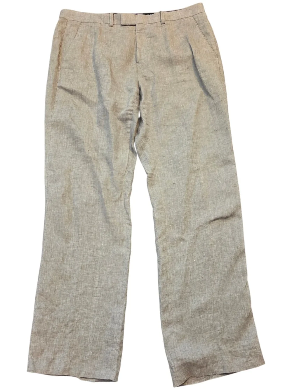 Ted Baker London 'Linobot' Linen Dress Pants Tan Beige Tailored Trousers -Sz 38R